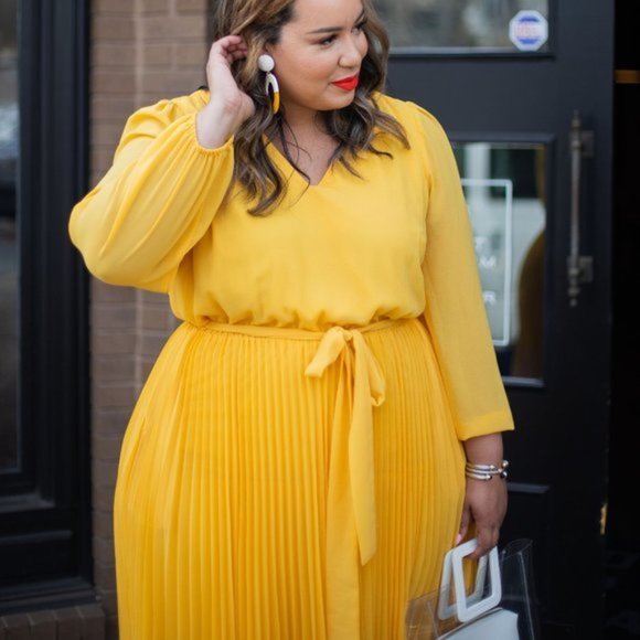 Marigold Yellow Midi Dresses